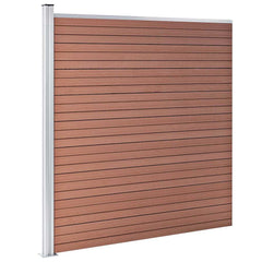 vidaXL WPC Fence Set 10 Square + 1 Slanted 1830x186 cm Brown 4