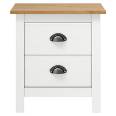 vidaXL Bedside Cabinet Hill 2 pcs White 46x35x49.5 cm Solid Pine Wood 3