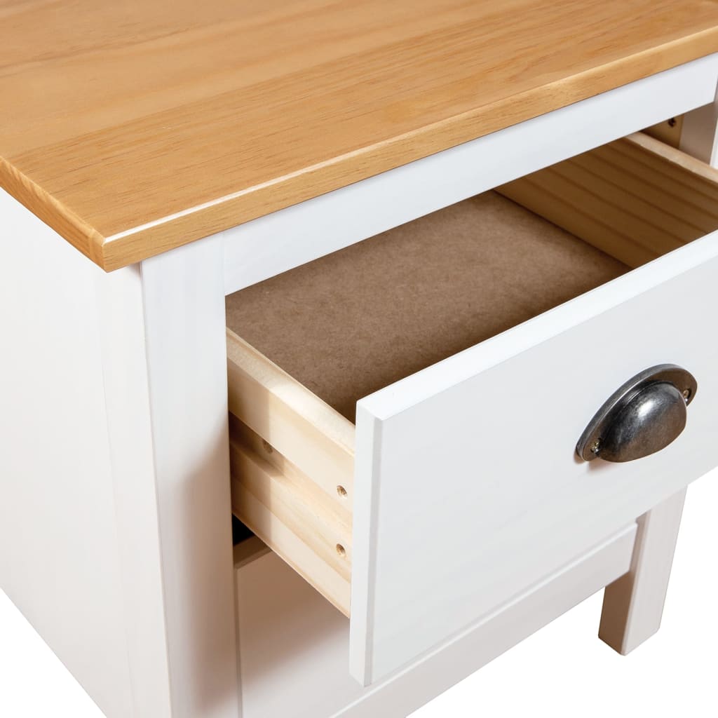 vidaXL Bedside Cabinet Hill 2 pcs White 46x35x49.5 cm Solid Pine Wood 6