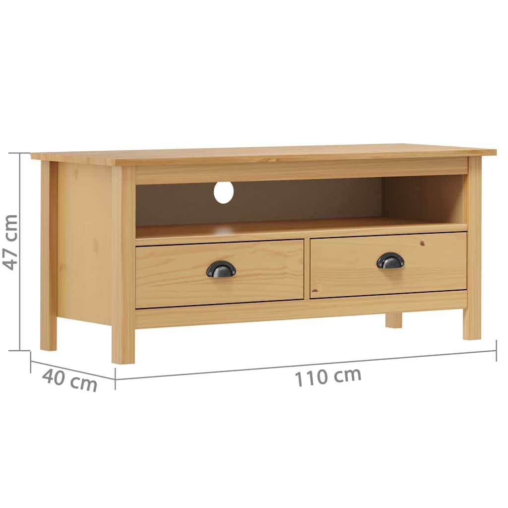 vidaXL TV Cabinet | Honey Brown | Solid Pine Wood | Medium | TV Cabinet 4