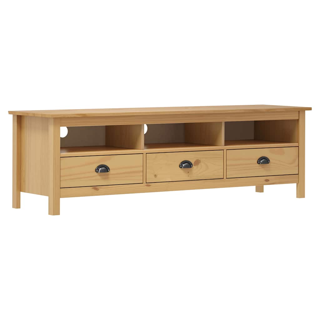 TV Cabinet "Hill" 158x40x47 cm Solid Pine Wood Brown