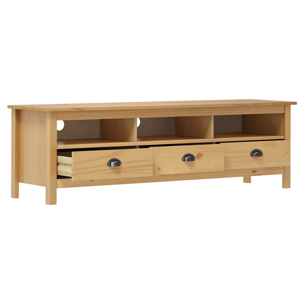 TV Cabinet "Hill" 158x40x47 cm Solid Pine Wood Brown