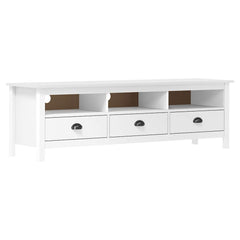 TV Cabinet "Hill" 158x40x47 cm Solid Pine Wood White