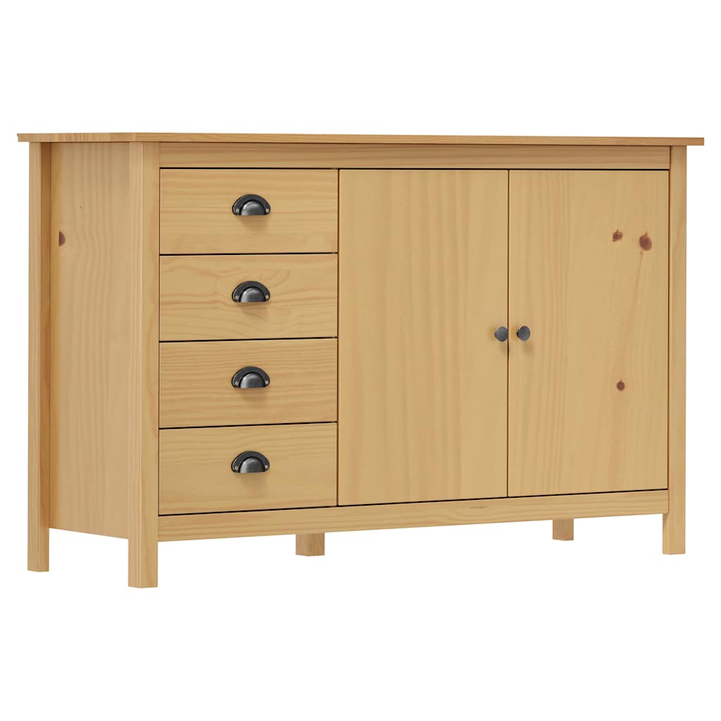 Sideboard "Hill" 130x40x80 cm Solid Pine Wood Brown