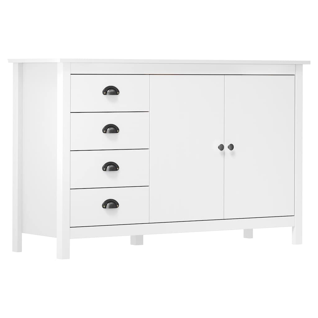 Sideboard "Hill" 130x40x80 cm Solid Pine Wood White