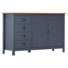 Sideboard "Hill" 130x40x80 cm Solid Pine Wood Grey