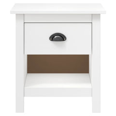 vidaXL Bedside Cabinet | Set of 2 | White | Solid pine wood | Compact 3