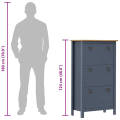 vidaXL Shoe Cabinet | Grey and honey brown | Solid pine wood | Medium 5