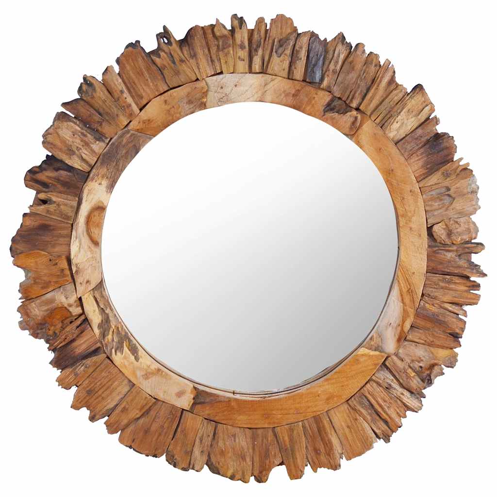 Wall Mirror 40 cm Teak Round Φ 60 cm