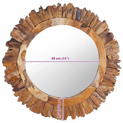 Wall Mirror 40 cm Teak Round Φ 60 cm