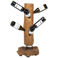 vidaXL Wine Rack for 8 Bottles 40x30x80 cm Solid Teak Wood 2