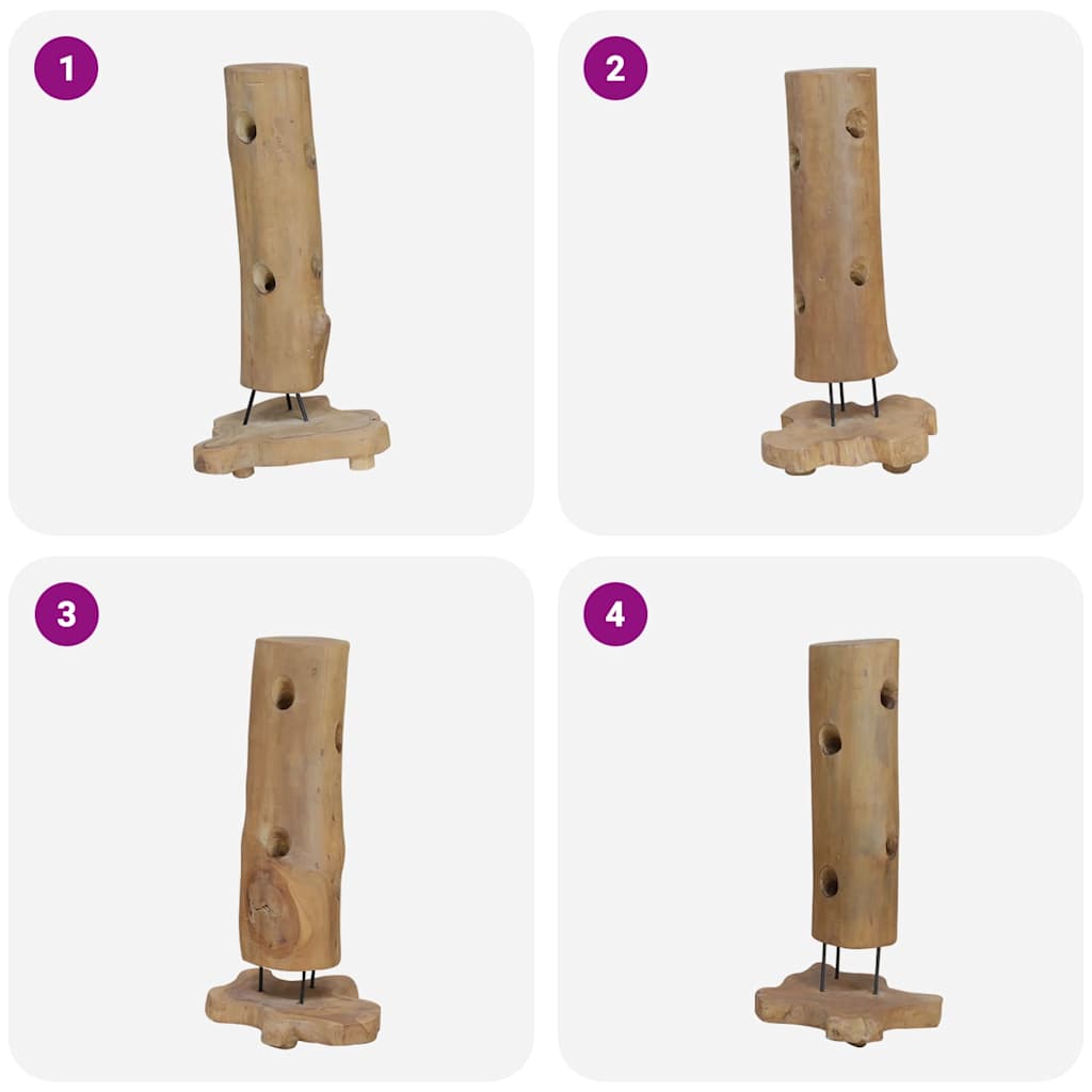 vidaXL Wine Rack for 8 Bottles 40x30x80 cm Solid Teak Wood 3