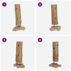vidaXL Wine Rack for 8 Bottles 40x30x80 cm Solid Teak Wood 3