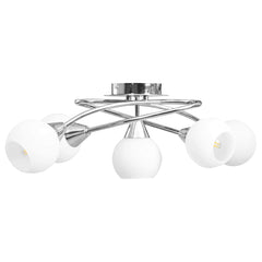 vidaXL Ceiling Lamp with Ceramic Shades for 5 E14 Bulbs White Bowl 2