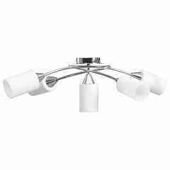 vidaXL Ceiling Lamp | White | Chrome-Plated Steel, Ceramic | Regular | Modern 4