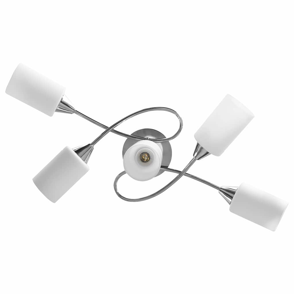 vidaXL Ceiling Lamp | White | Chrome-Plated Steel, Ceramic | Regular | Modern 5