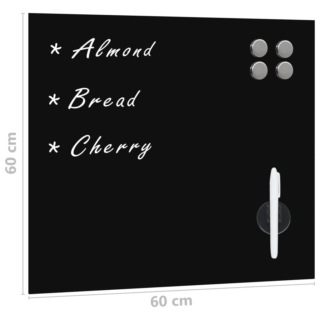vidaXL Wall Mounted Magnetic Board Glass 60x60 cm 5