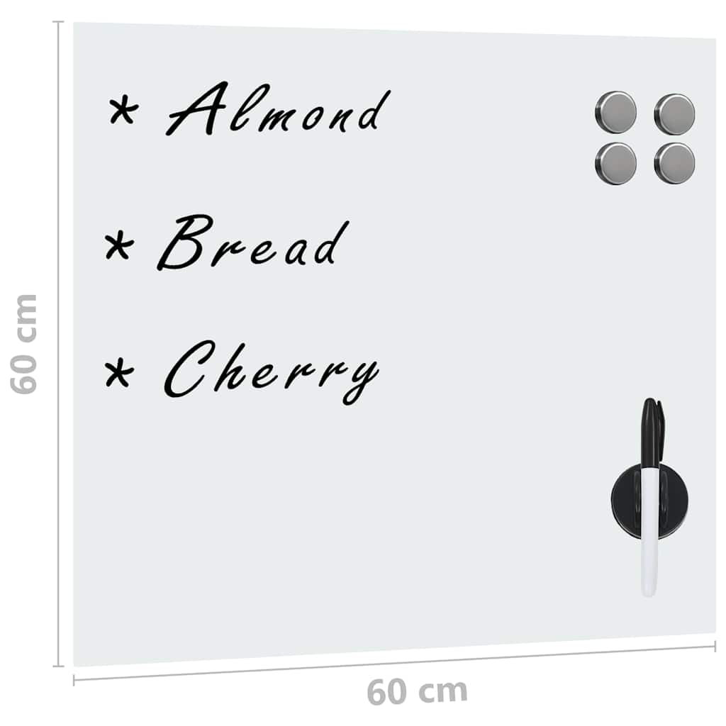 vidaXL Wall Mounted Magnetic Board Glass 60x60 cm 5
