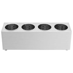 vidaXL Cutlery Holder 4 Grids Rectangular Stainless Steel 4