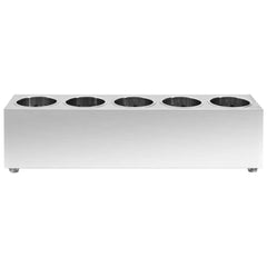vidaXL Cutlery Holder 5 Grids Rectangular Stainless Steel 3
