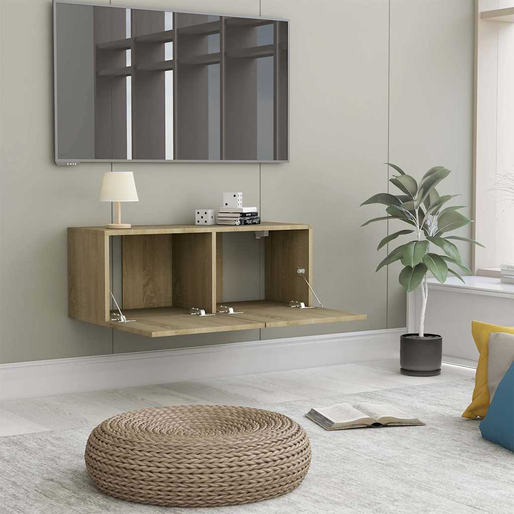 vidaXL TV Cabinet | Sonoma Oak | Engineered Wood | 80x30x30 cm | TV Cabinet 3