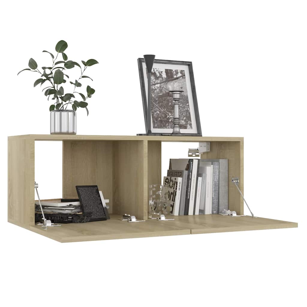 vidaXL TV Cabinet | Sonoma Oak | Engineered Wood | 80x30x30 cm | TV Cabinet 4