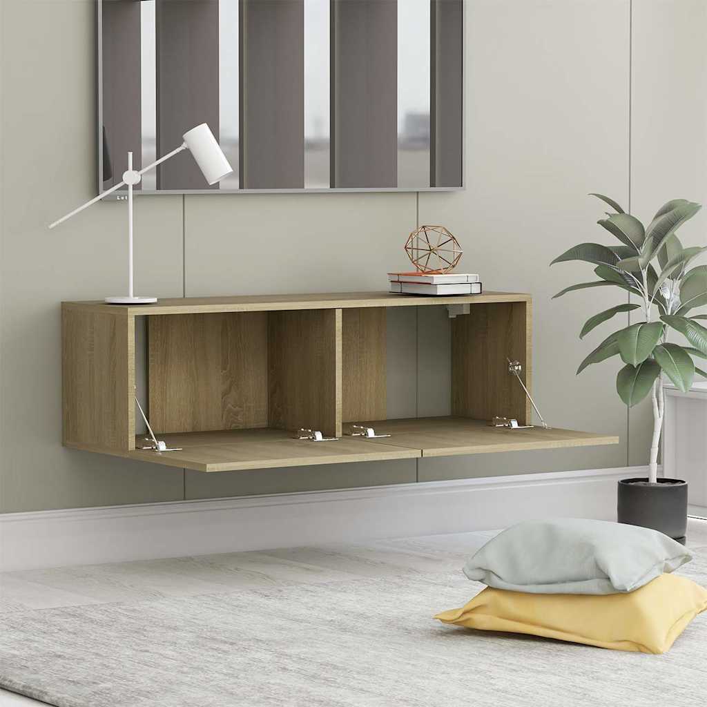 801484 vidaXL TV Cabinet Sonoma Oak 100x30x30 cm Engineered Wood 3