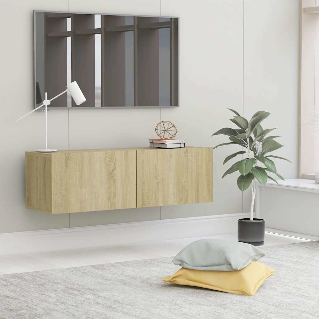801484 vidaXL TV Cabinet Sonoma Oak 100x30x30 cm Engineered Wood 1