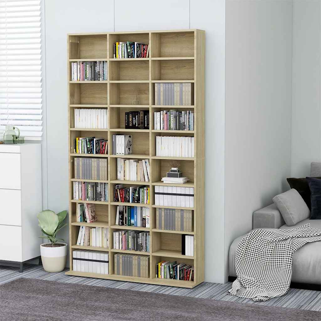 801781 vidaXL CD Cabinet Sonoma Oak 102x23x177,5 cm Engineered Wood 1