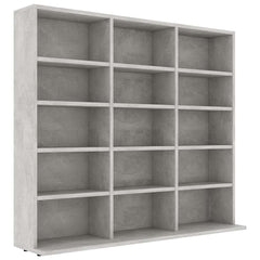 801791 vidaXL CD Cabinet Concrete Grey 100x23x89,5 cm Engineered Wood 2