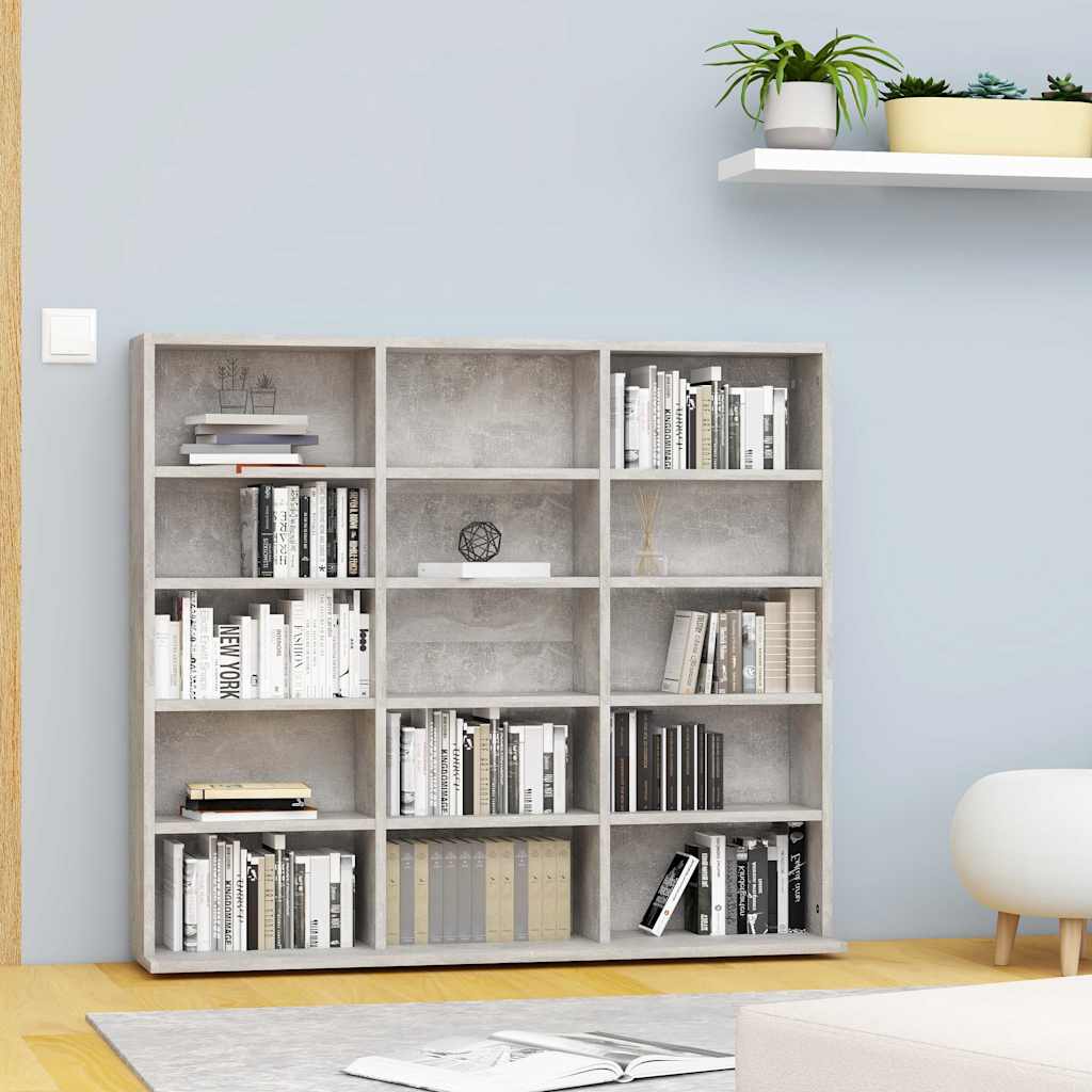 CD Cabinet 100x23x89,5 cm Engineered Wood Height 89.5 cm Concrete grey