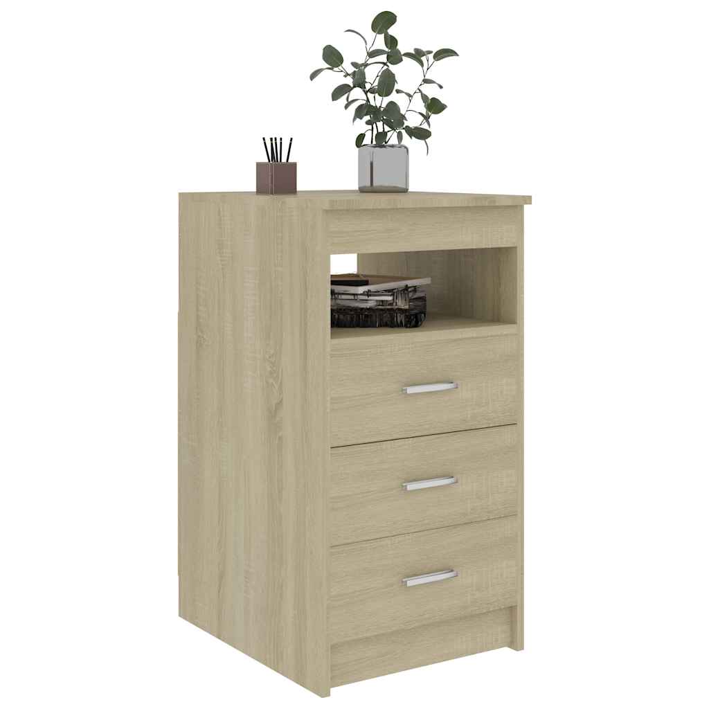 vidaXL Drawer Cabinet Sonoma Oak 40x50x76 cm Engineered Wood 3