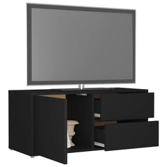 vidaXL TV Cabinet Black 80x34x36 cm Engineered Wood 5