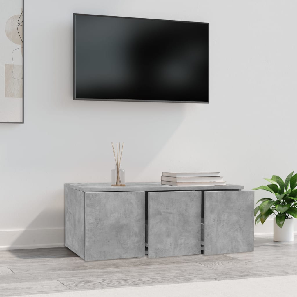 801863 vidaXL TV Cabinet Concrete Grey 80x34x30 cm Engineered Wood 3