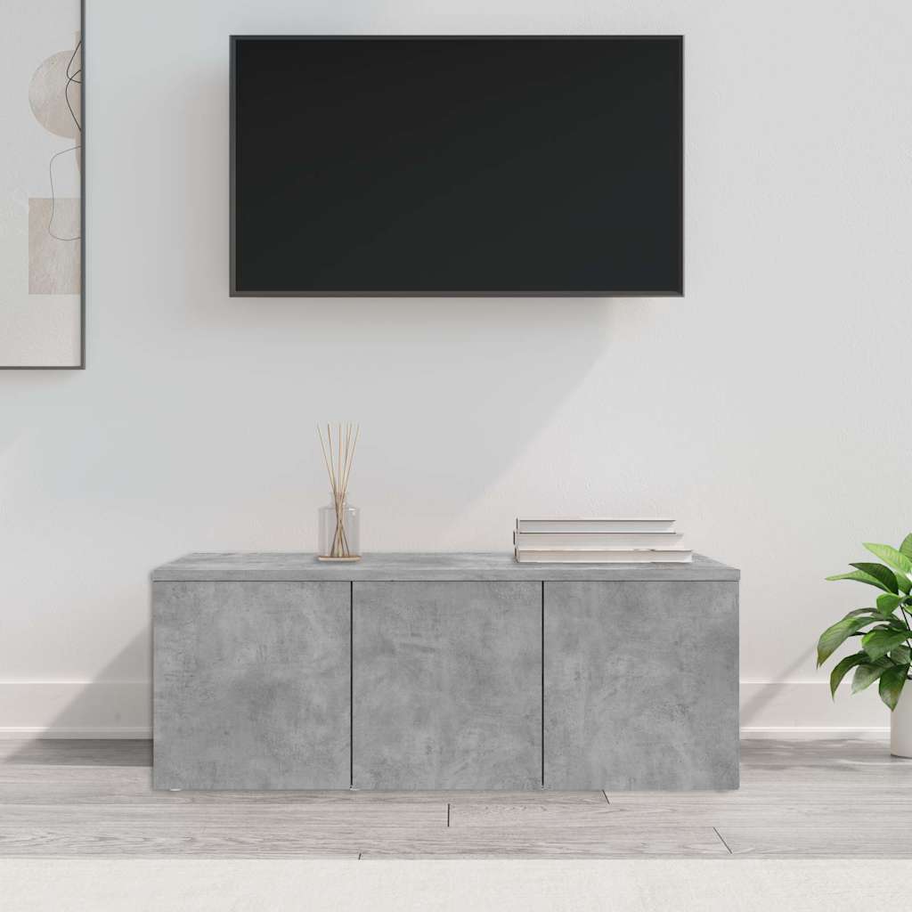801863 vidaXL TV Cabinet Concrete Grey 80x34x30 cm Engineered Wood 1
