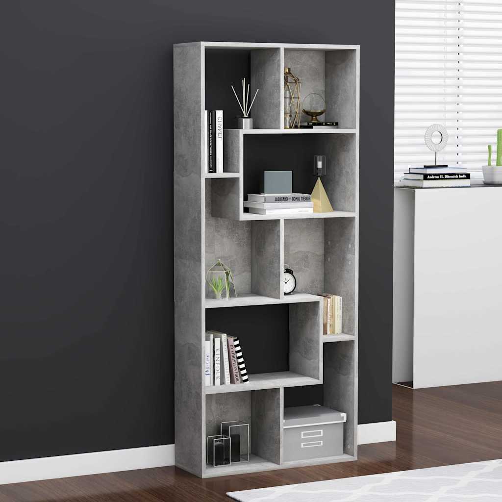 vidaXL Book Cabinet | Concrete grey | Engineered wood | 67x24x161 cm 1