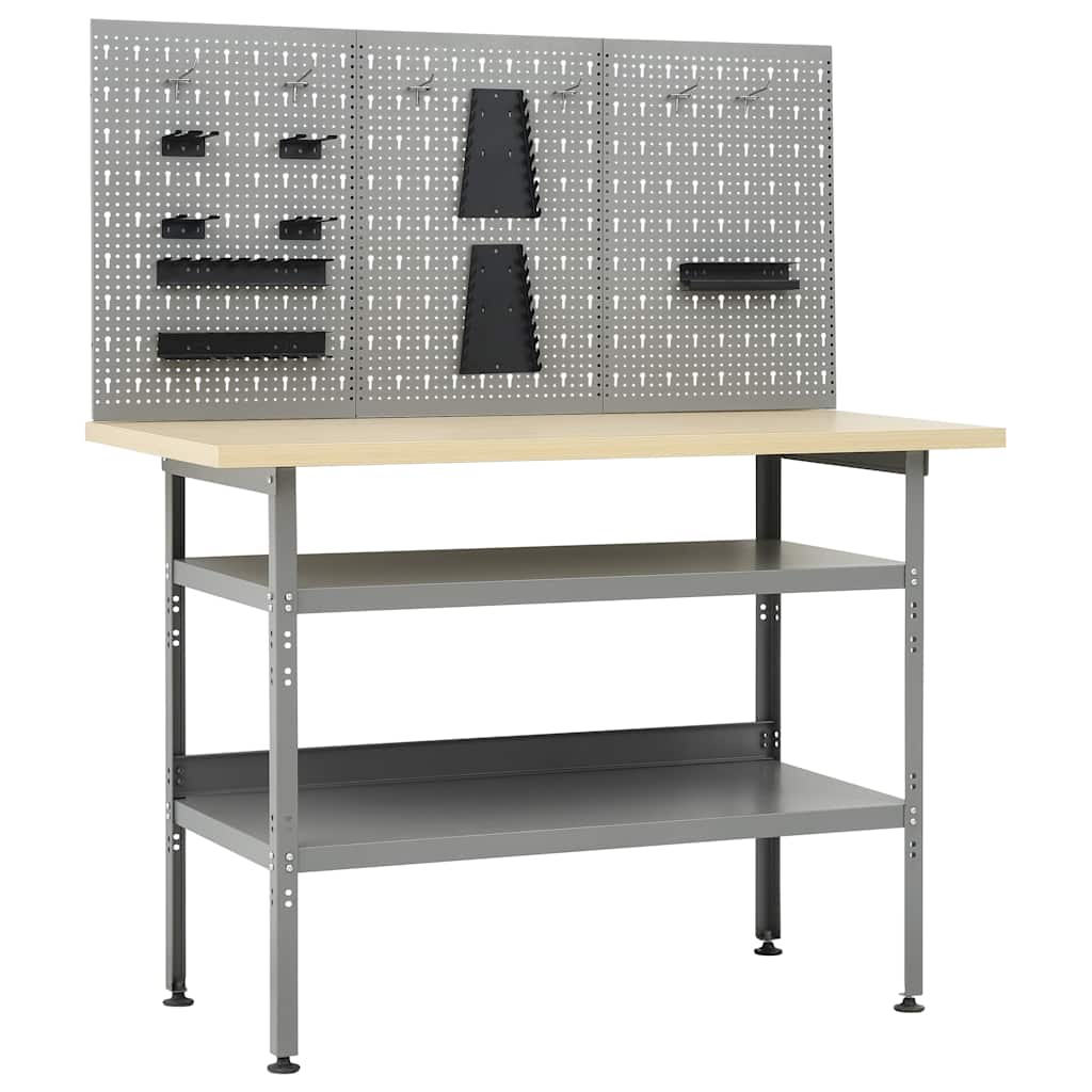 vidaXL Workbench with Three Wall Panels 2