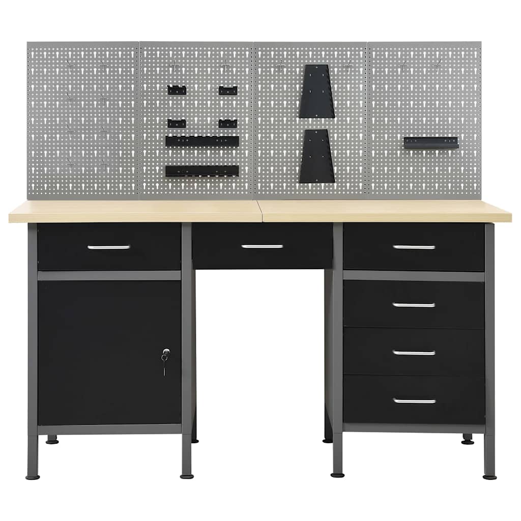 vidaXL Workbench with Four Wall Panels 2
