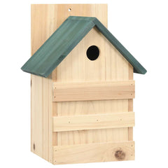 vidaXL Birdhouse | Set of 4 | Natural wood, Green | Firwood | Small | Ornaments 2
