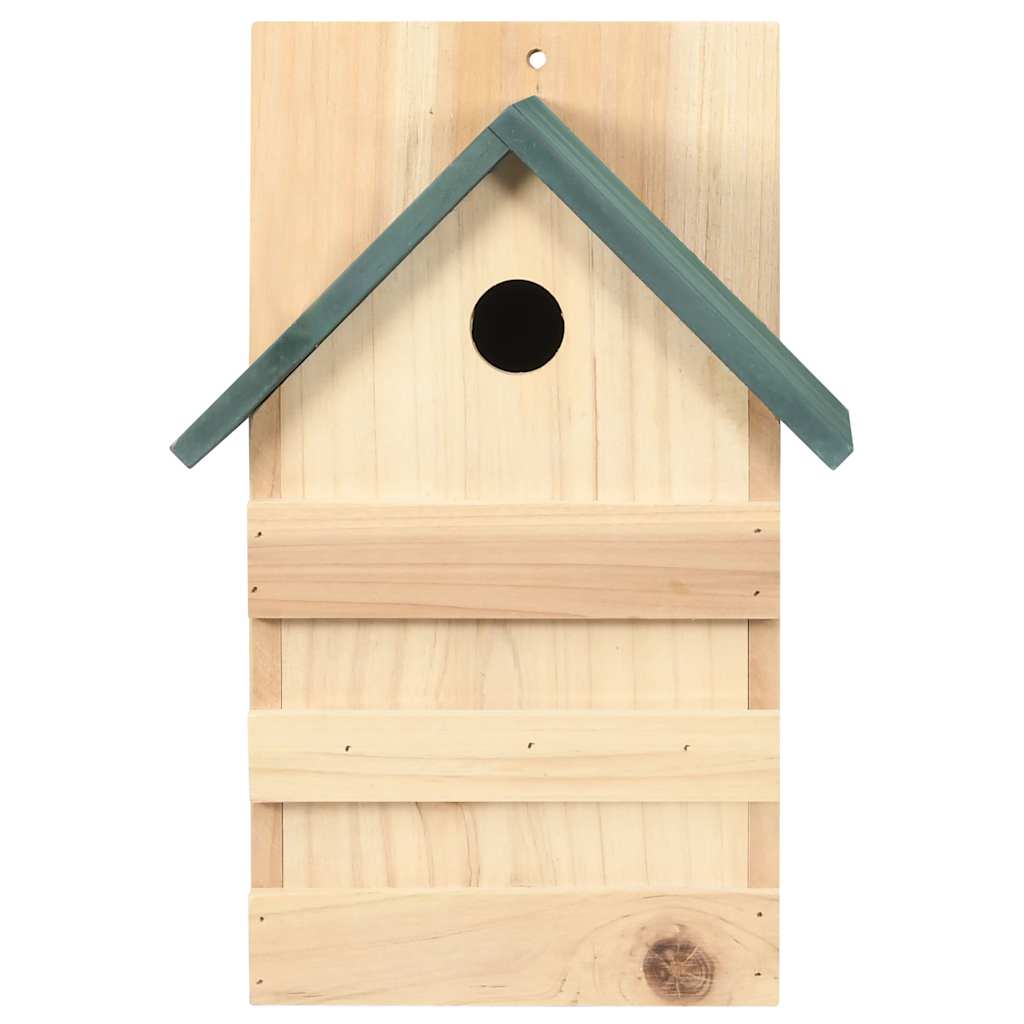 vidaXL Birdhouse | Set of 4 | Natural wood, Green | Firwood | Small | Ornaments 4