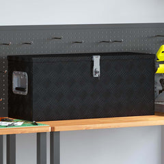 Storage Box Aluminium Black 80 cm 35 cm 30 cm