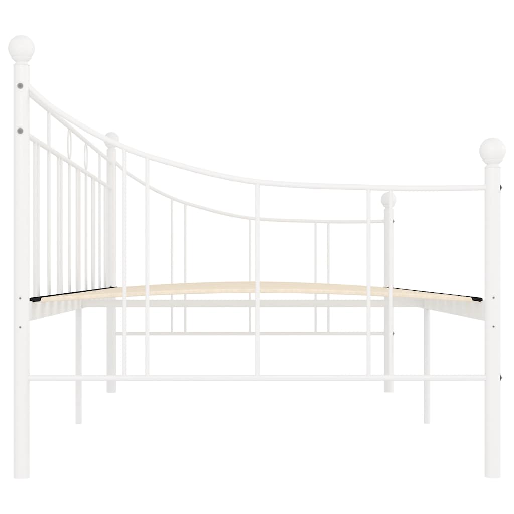 DayBed Frame without Mattress Metal 90x200 cm White