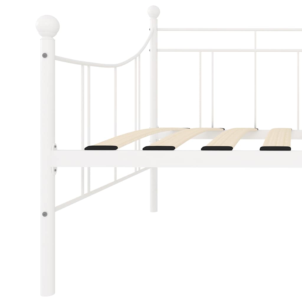 DayBed Frame without Mattress Metal 90x200 cm White