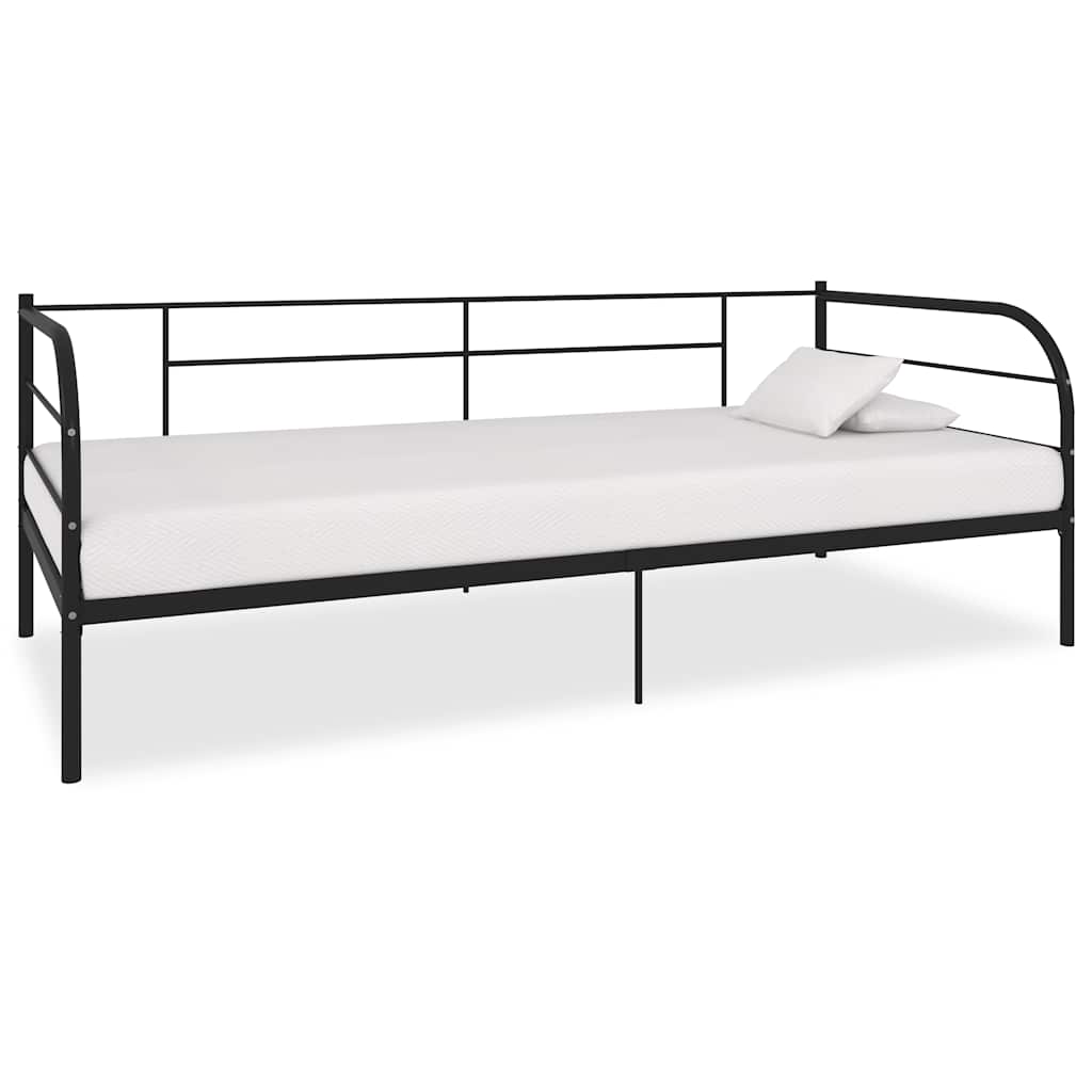 DayBed Frame without Mattress Metal 90x200 cm Black