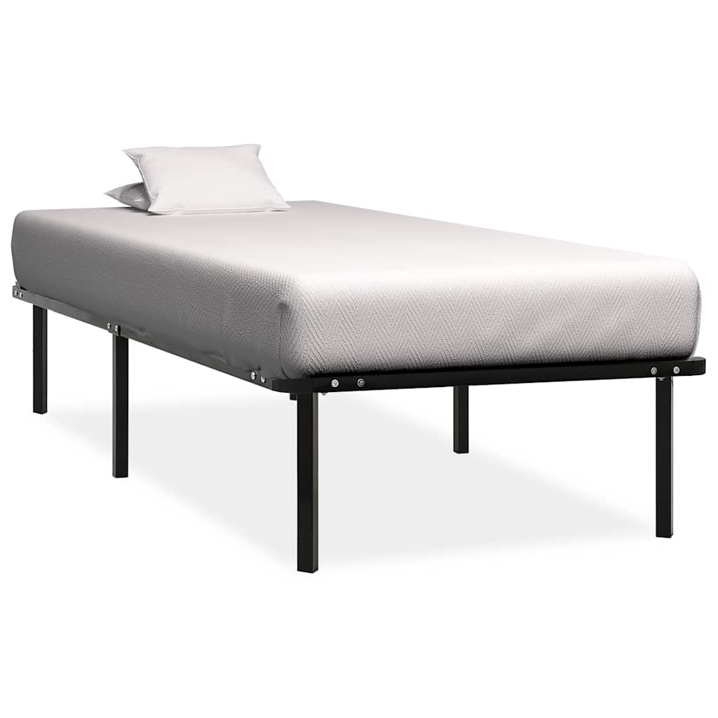 Bed Frame without Mattress Black Metal 100 x 200 cm