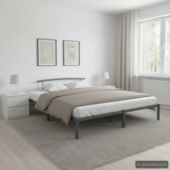 Bed Frame without Mattress Metal Grey 200 x 200 cm
