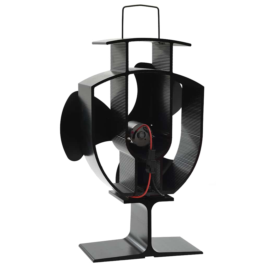 vidaXL Heat Powered Stove Fan 3 Blades Black 3