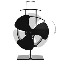 vidaXL Heat Powered Stove Fan 3 Blades Black 4