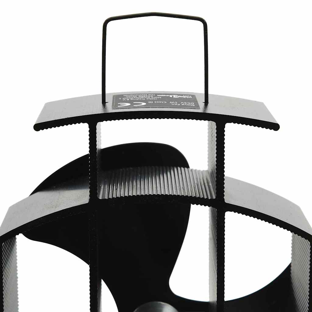 vidaXL Heat Powered Stove Fan 3 Blades Black 6