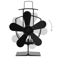 vidaXL Heat Powered Stove Fan 5 Blades Black 4